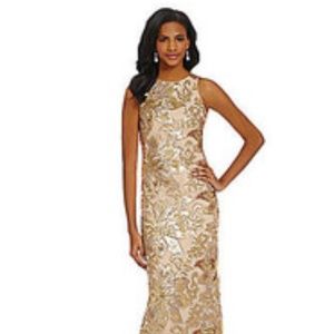 Belle Badgley Mischka Floral Sequin Gown